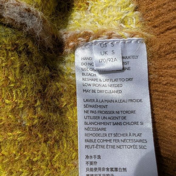 Free People Oversized Argyle V-Neck Sweater Vest Size S - Picture 11 of 13